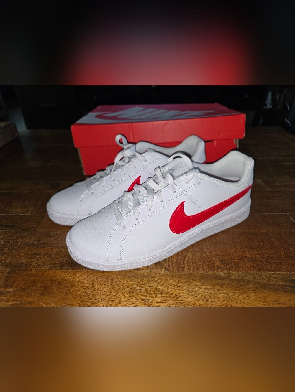 Nike Court Royale Sneakers - white and university red - sz 10 1/2 Womens